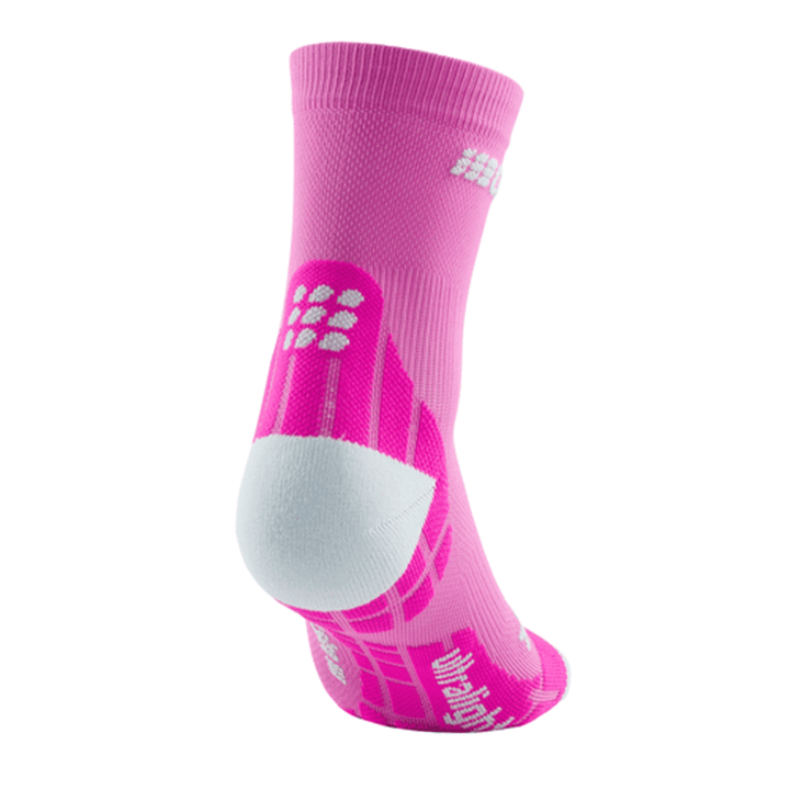 CEP Ultralight Short Womens Compression Socks (Electric Pink/Light Grey) - BUMSONTHESADDLE