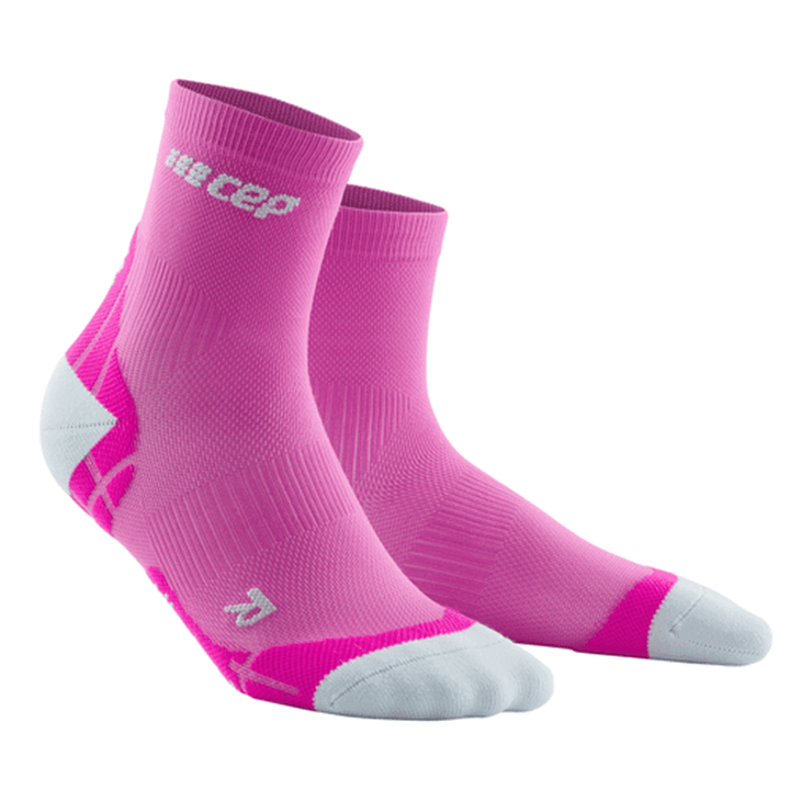 CEP Ultralight Short Womens Compression Socks (Electric Pink/Light Grey) - BUMSONTHESADDLE