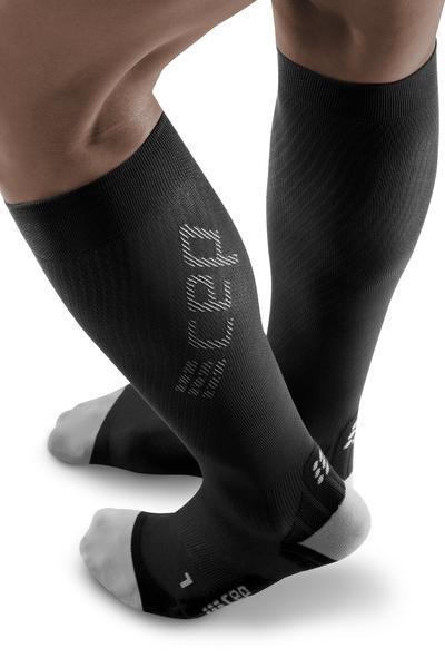 CEP Ultralight Tall Womens Compression Socks (Black/Light Grey) - BUMSONTHESADDLE