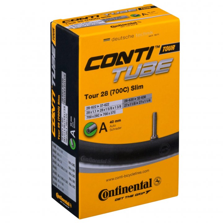 Continental Tour Slim 28" 700x28-35c 42mm Presta Road Tube (Black)