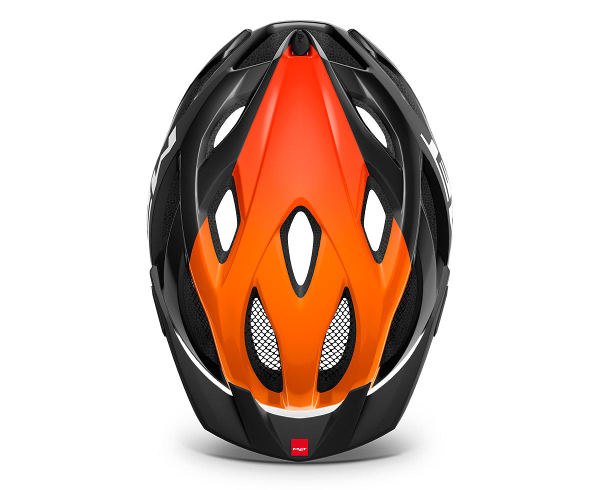 MET Crossover Hybrid Cycling Helmet (Black/Orange/Glossy)