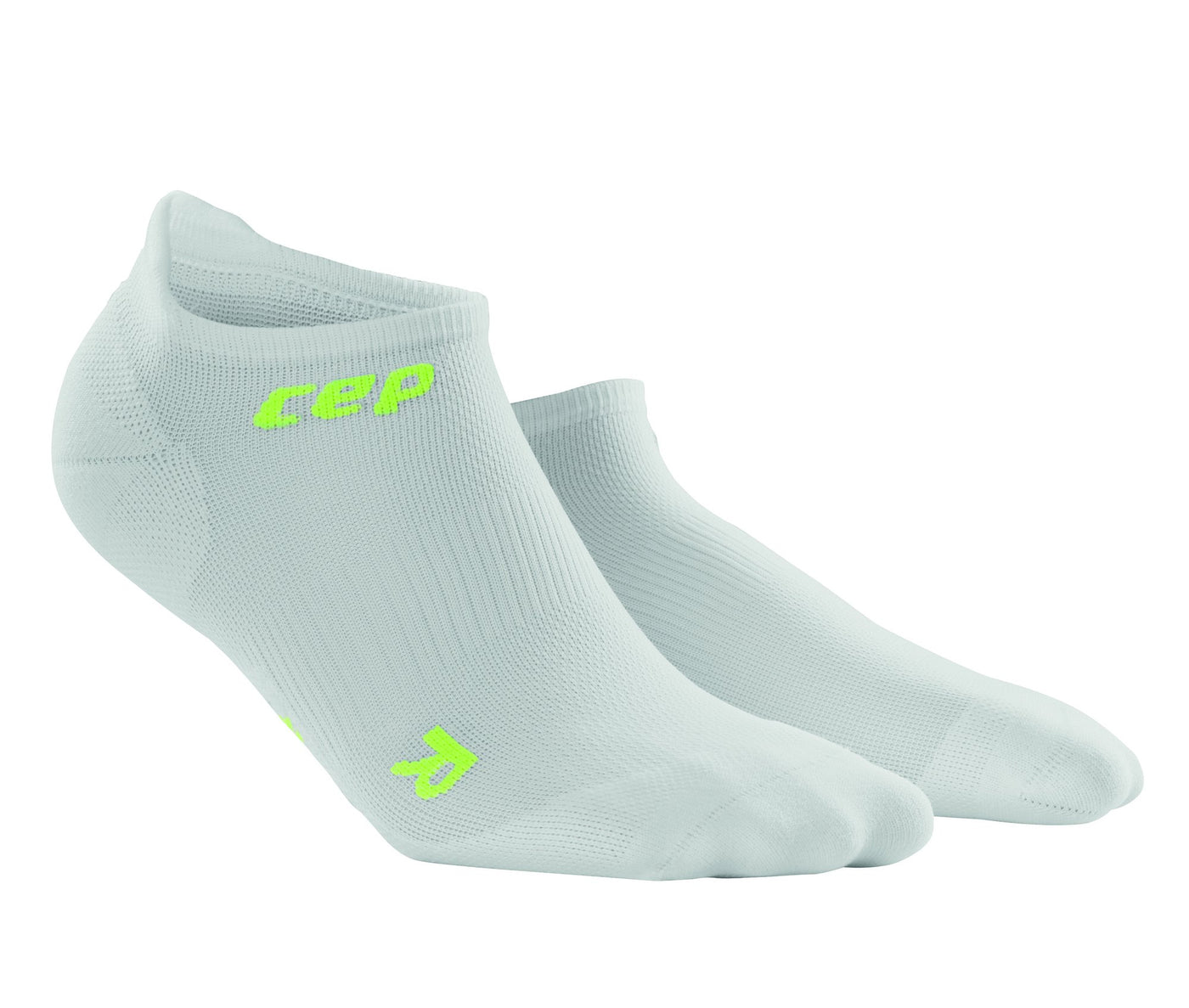 CEP Compression Dynamic+ Ultralight No Show Socks (White/Green) - BumsOnTheSaddle