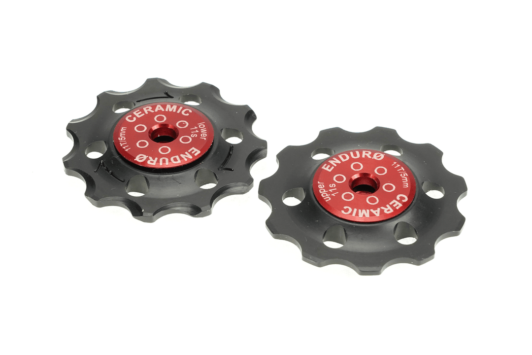 Enduro Zero Derailleur Pulley For Shimano (Red) - BUMSONTHESADDLE