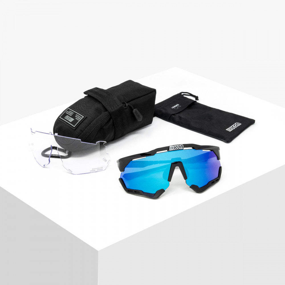 Scicon Aeroshade XL Sport Sunglasses (Multimirror Blue/Black Gloss)