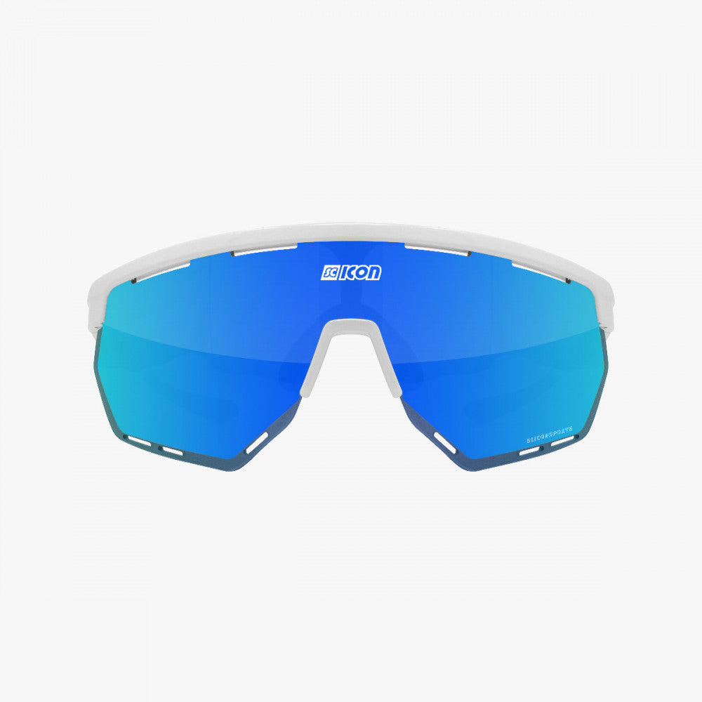 Scicon Aerowing Sport Sunglasses (Multimirror Blue/White Gloss)
