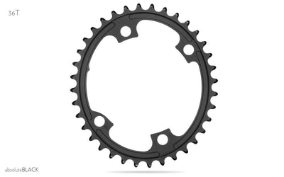 absoluteBLACK 2x 110/4 BCD Road Oval Chainring (Champagne)
