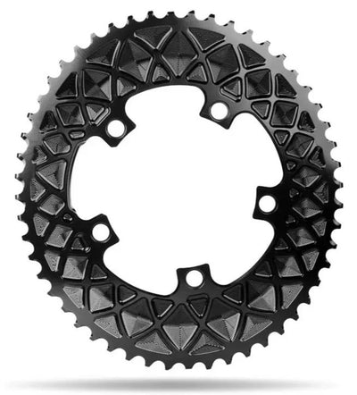 absoluteBLACK 2x 110/5 BCD Road Oval Chainring (Black)