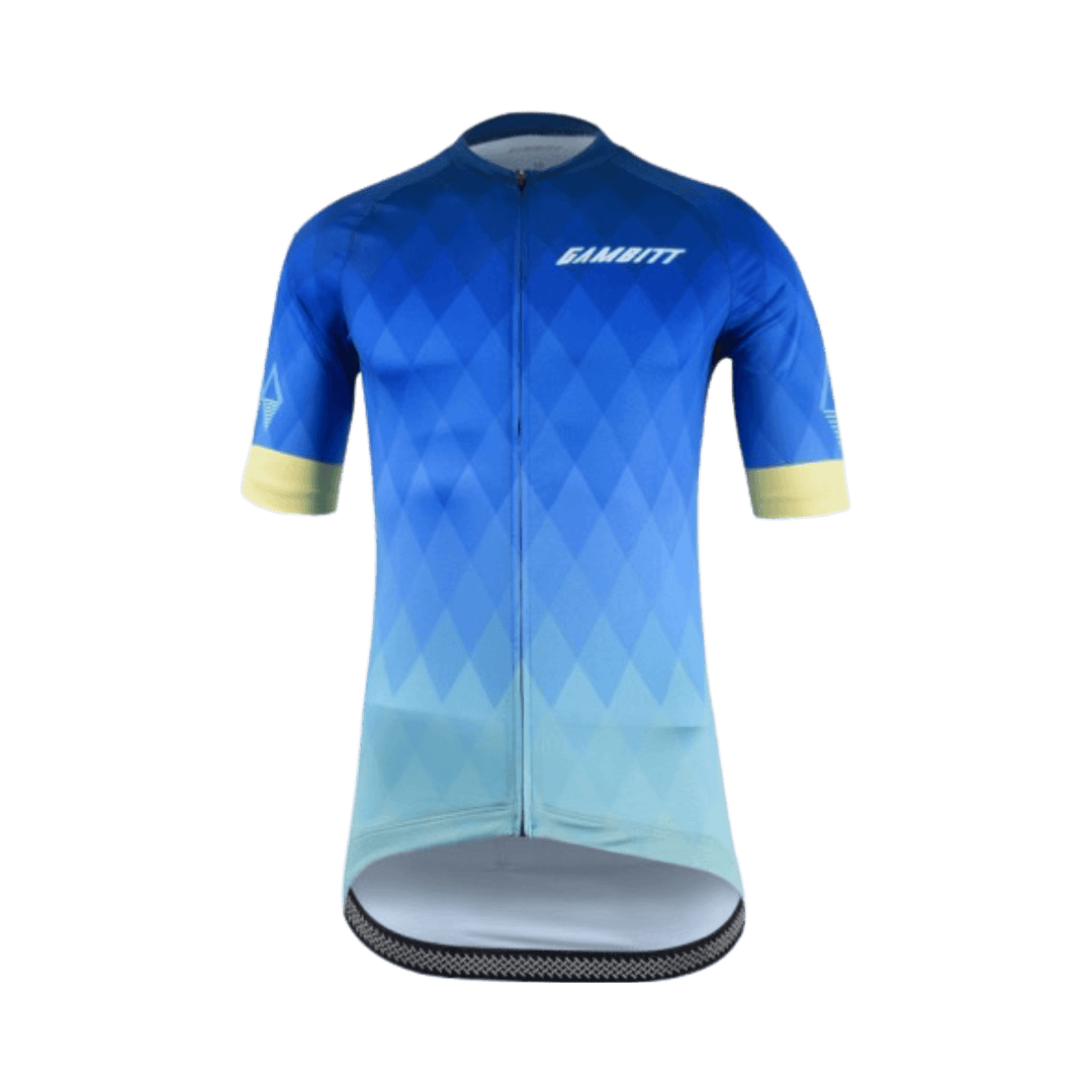 Gambitt Classic Mens Cycling Jersey (Cerulean Yellow) - BUMSONTHESADDLE