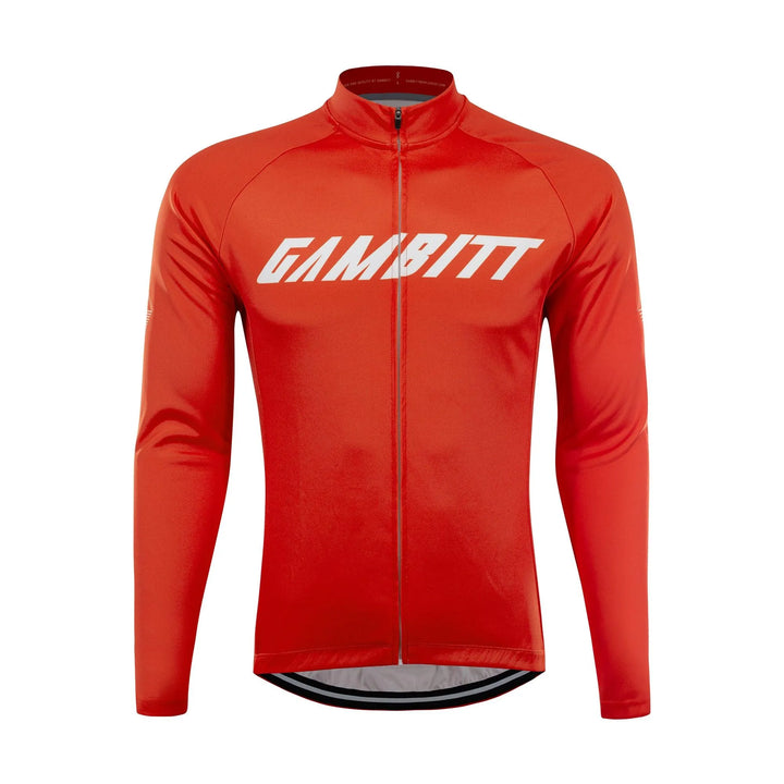 Gambitt Freddo Mens Cycling Jersey (Fiery Red) - BUMSONTHESADDLE