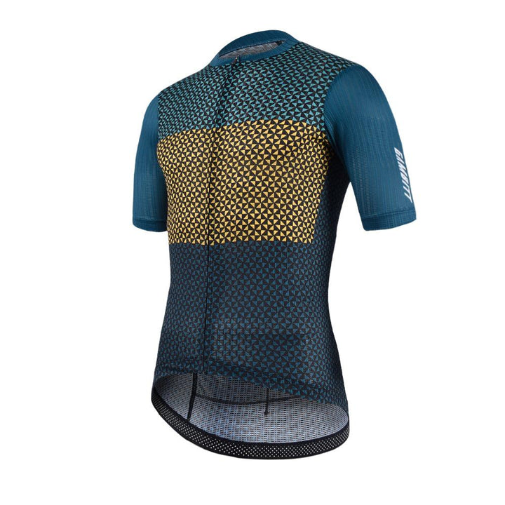 Gambitt Scalata Mens Cycling Jersey (Yellow Mosaic) - BUMSONTHESADDLE