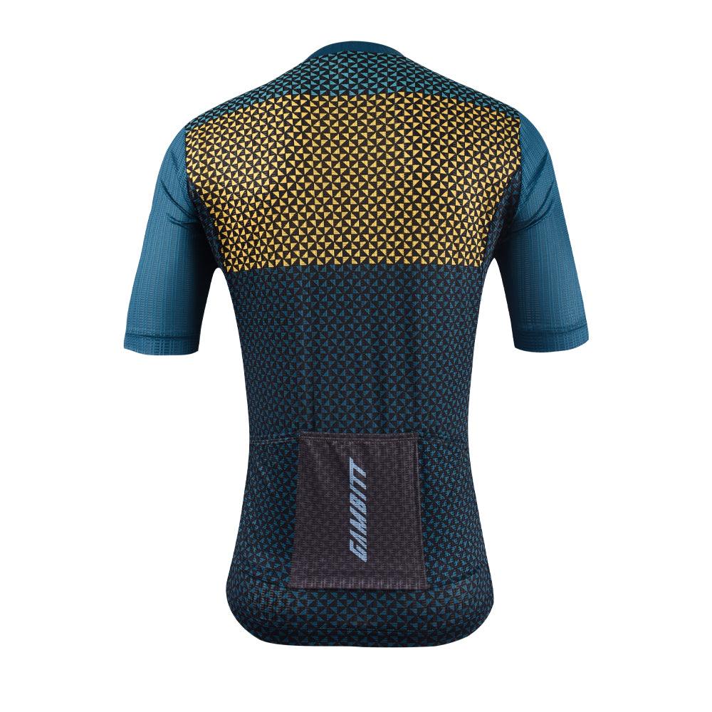 Gambitt Scalata Mens Cycling Jersey (Yellow Mosaic) - BUMSONTHESADDLE