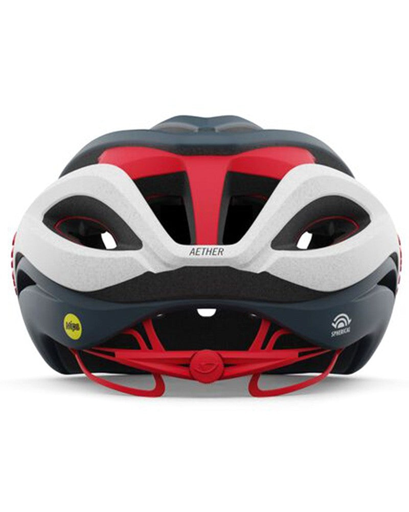 Giro Aether Spherical MIPS Road Cycling Helmet (Matte Portaro Grey/White/Red)