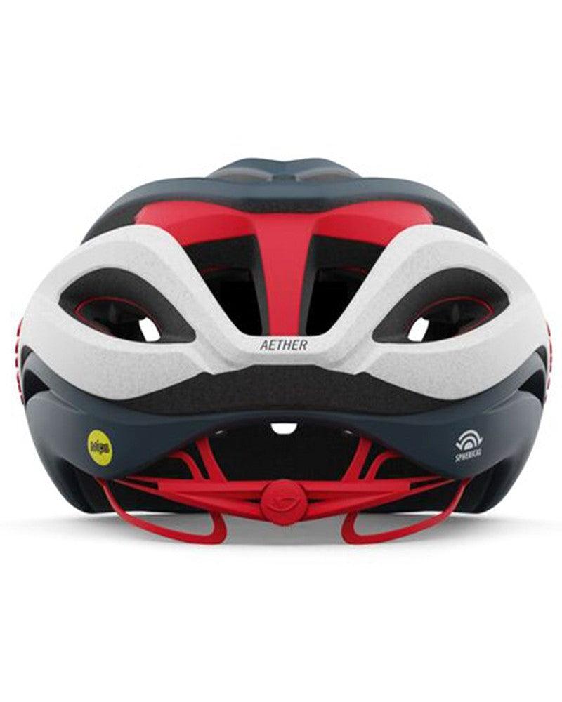 Giro Aether Spherical MIPS Road Cycling Helmet (Matte Portaro Grey/White/Red) - BUMSONTHESADDLE
