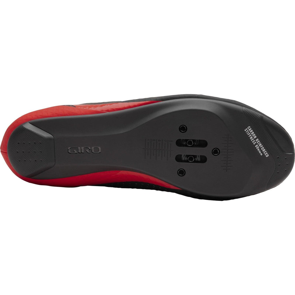 Giro Cadet Road Cycling Shoes (Black/Bright Red) - BUMSONTHESADDLE