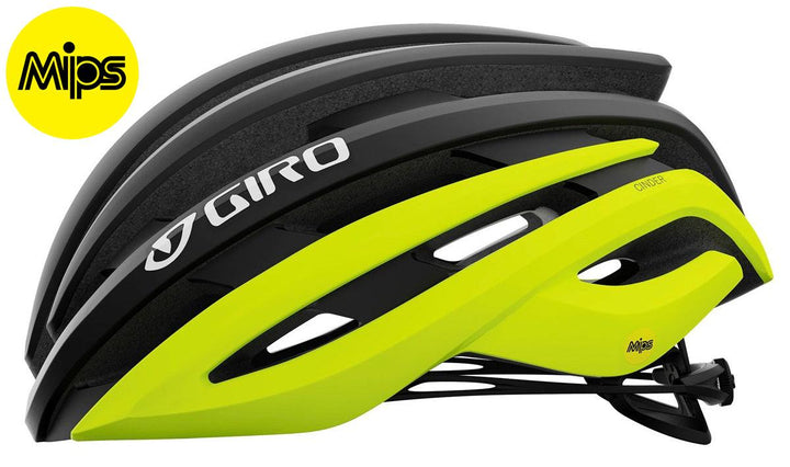 Giro Cinder MIPS Road Cycling Helmet (Matte Black Fade/Highlight Yellow) - BUMSONTHESADDLE