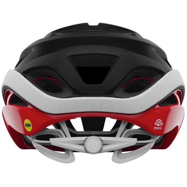 Giro Helios Spherical MIPS Road Cycling Helmet (Matte Black/Red) - BUMSONTHESADDLE