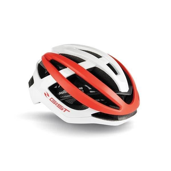 Gist Sonar Road Cycling Helmet (White/Red) - BUMSONTHESADDLE