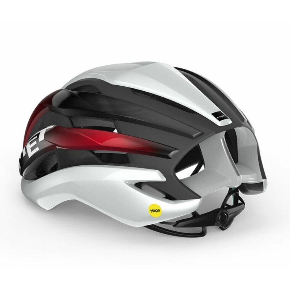 MET Trenta MIPS Road Cycling Helmet (White/Black/Red Metallic/Glosy) - BUMSONTHESADDLE