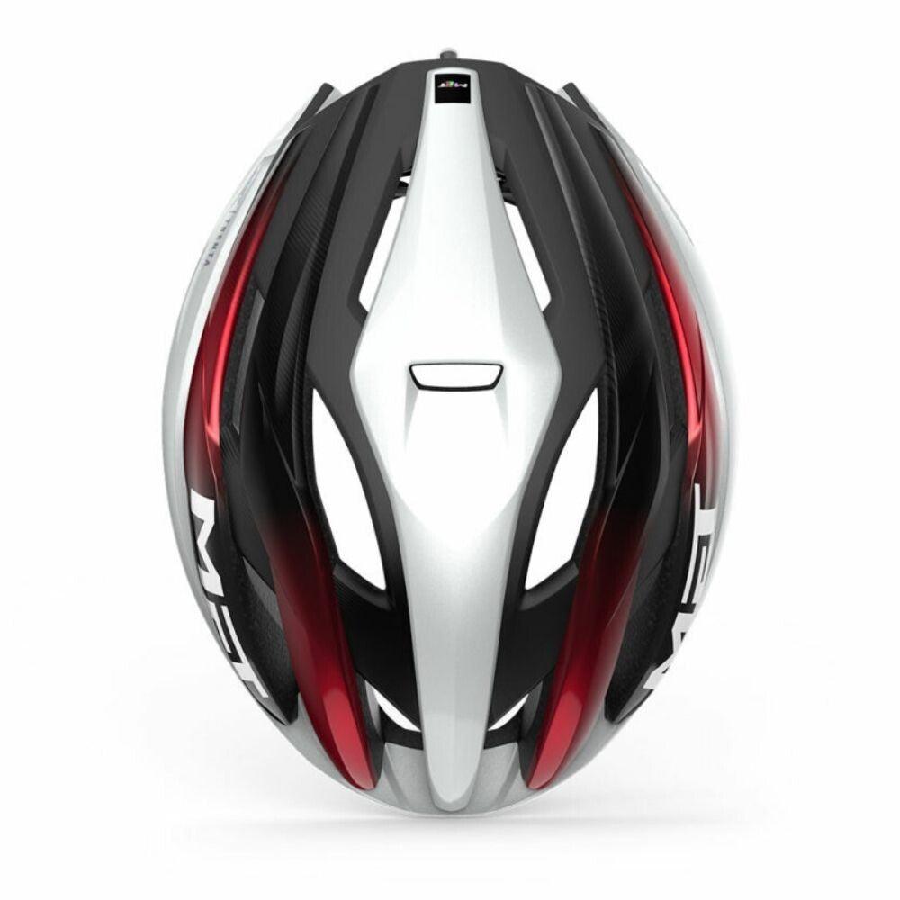 MET Trenta MIPS Road Cycling Helmet (White/Black/Red Metallic/Glosy) - BUMSONTHESADDLE
