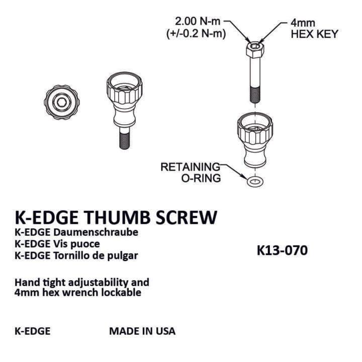 K-Edge Thumb Screw (with hex locking bolt) - BUMSONTHESADDLE