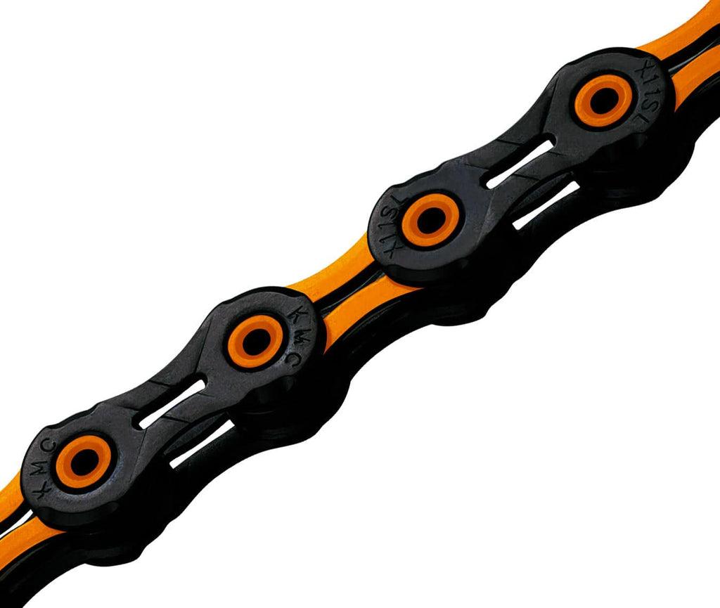 KMC DLC 11 Speed Chain (Black/Orange) - BUMSONTHESADDLE