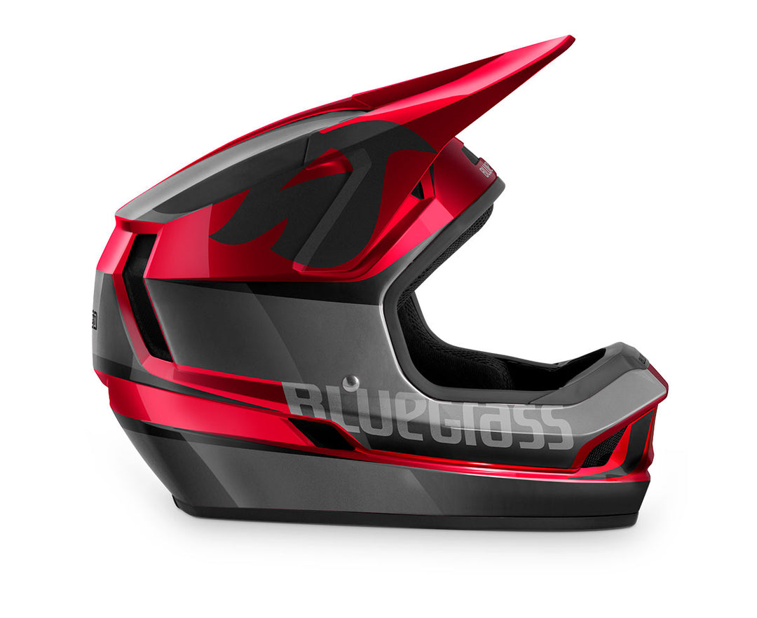 Bluegrass Legit Downhill Cycling Helmet (Black/Red Metallic/Glossy)