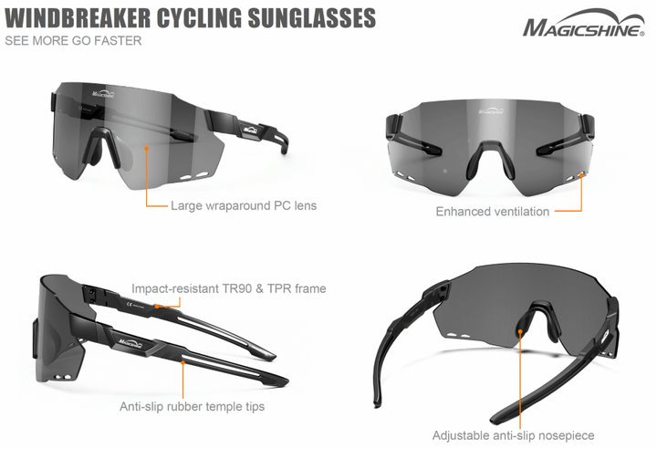 Magicshine Windbreaker Classic Sport Sunglasses (Blue) - BUMSONTHESADDLE