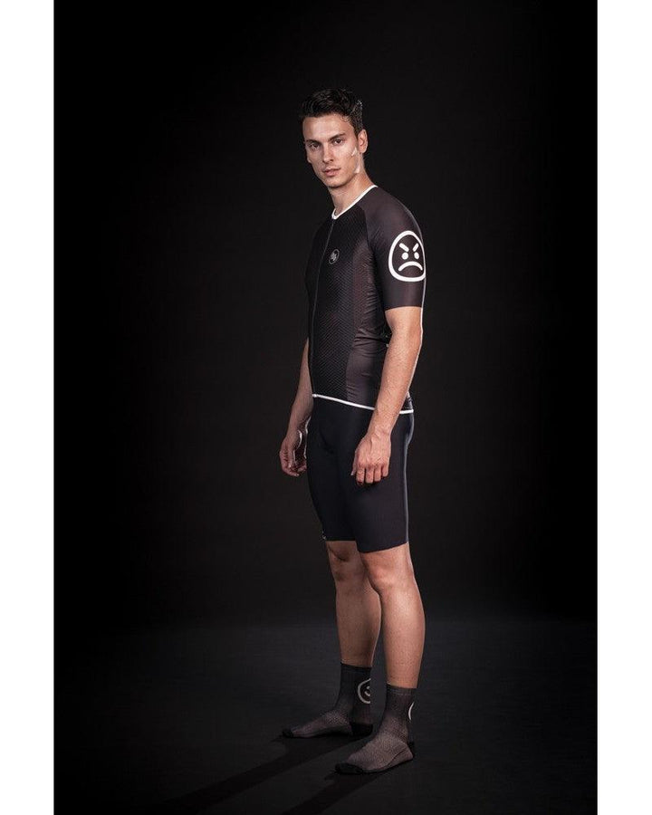MB Wear UltraLight Smile Mens Cycling Jersey (Black) - BUMSONTHESADDLE