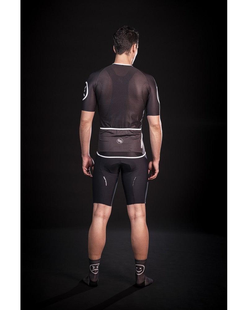 MB Wear UltraLight Smile Mens Cycling Jersey (Black) - BUMSONTHESADDLE