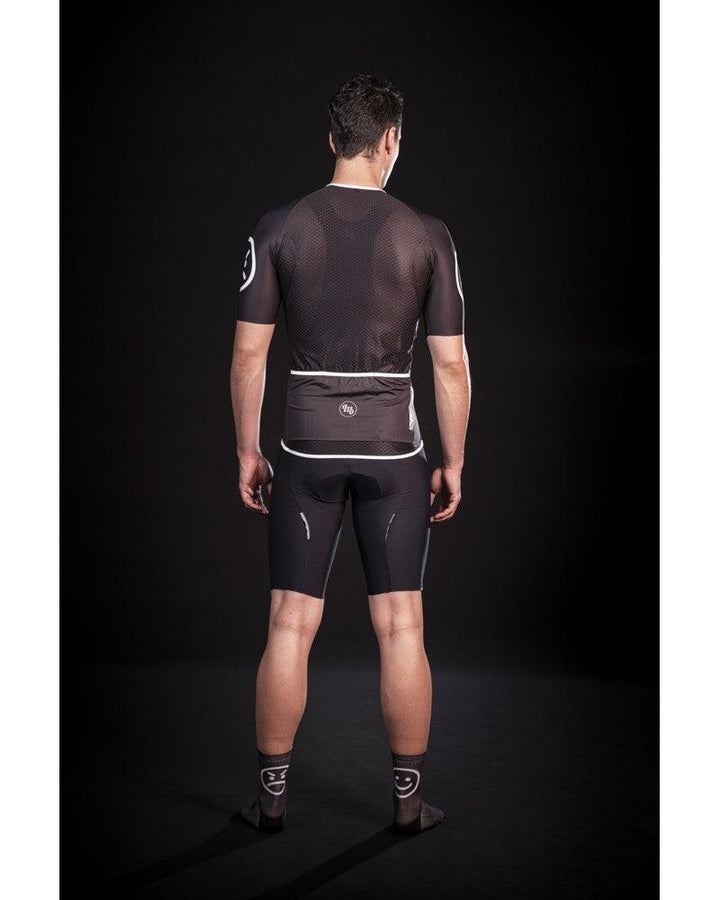 MB Wear UltraLight Smile Mens Cycling Jersey (Black) - BUMSONTHESADDLE