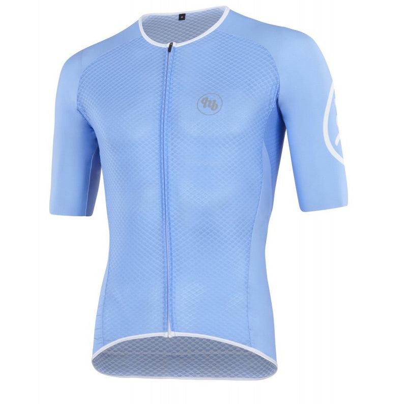 MB Wear UltraLight Smile Mens Cycling Jersey (Light Blue) - BUMSONTHESADDLE