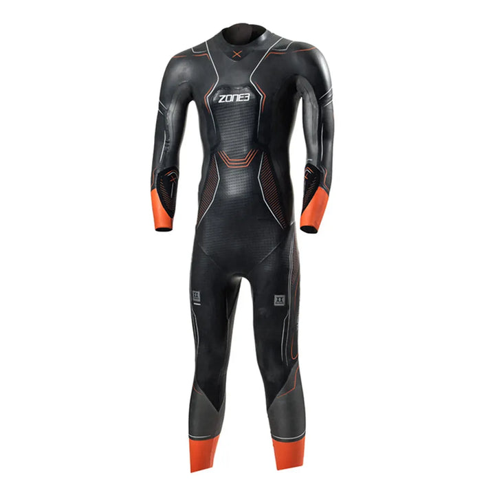 Zone 3 Vanquish X Men's Wetsuit (Black/Orange)