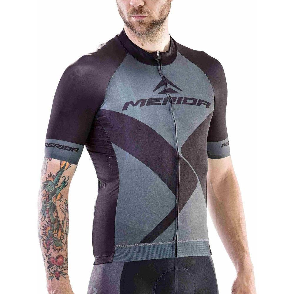 Merida SS Nizza Mens Cycling Jersey (Black/Grey) - BUMSONTHESADDLE