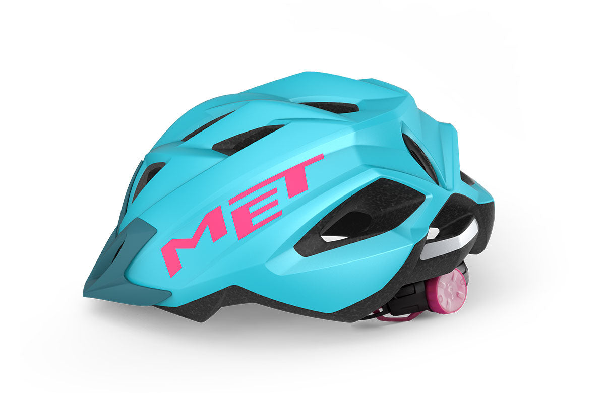 MET Crackerjack Kids Cycling Helmet (Light Blue/Magenta/Matt)