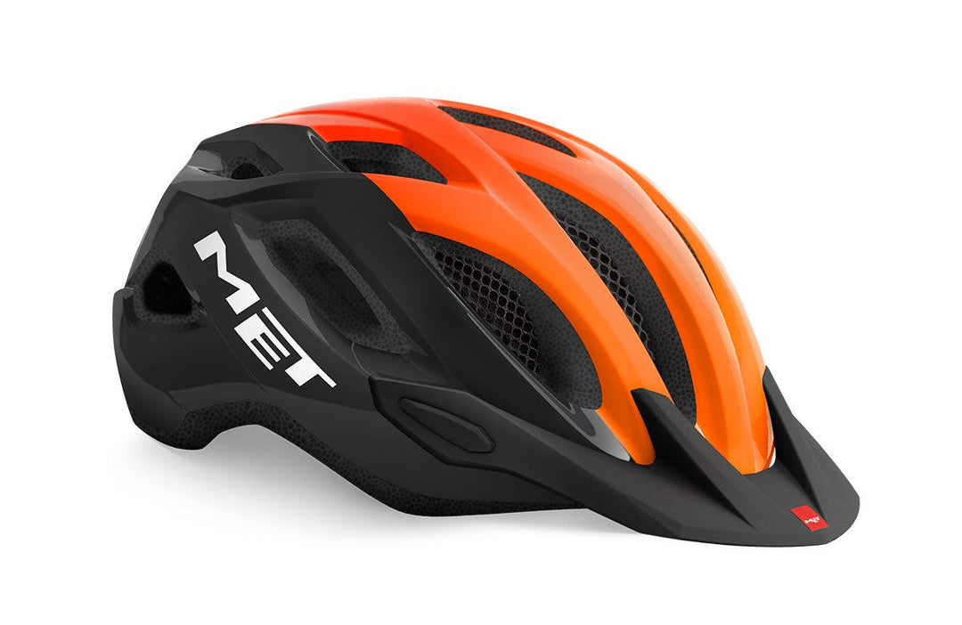 MET Crossover Hybrid Cycling Helmet (Black/Orange/Glossy) - BUMSONTHESADDLE