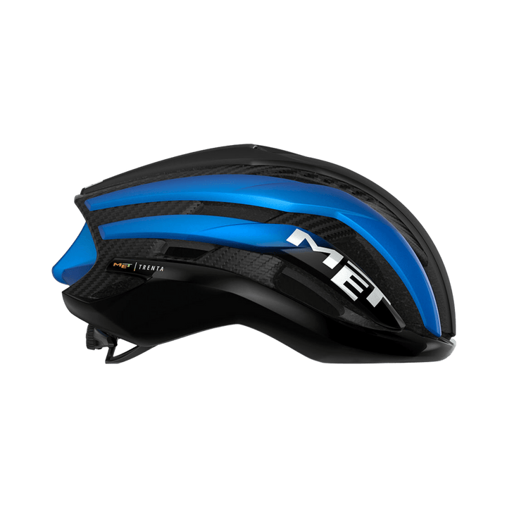 MET Trenta 3K Carbon MIPS Road Cycling Helmet (Black/Blue Metallic/Matt Glossy) - BUMSONTHESADDLE