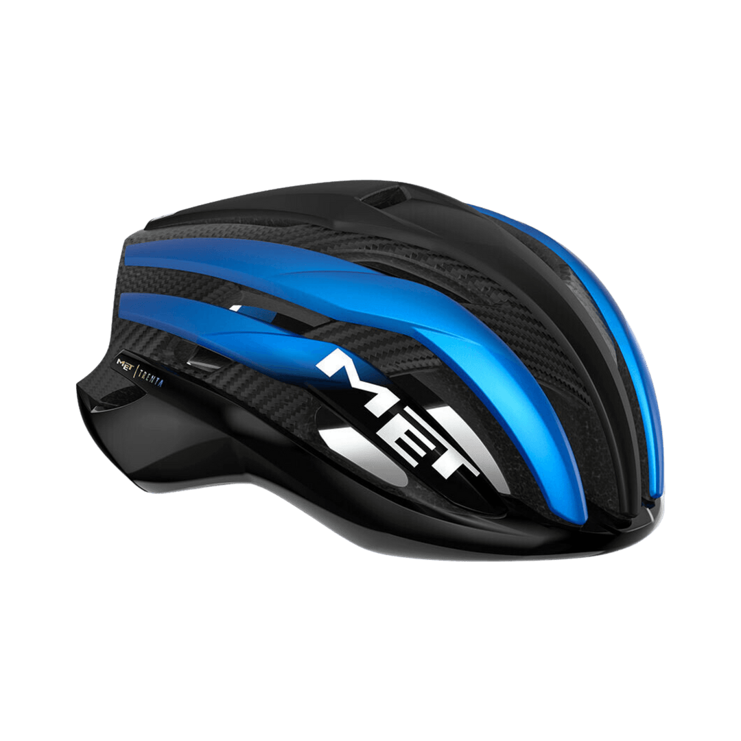 MET Trenta 3K Carbon MIPS Road Cycling Helmet (Black/Blue Metallic/Matt Glossy) - BUMSONTHESADDLE