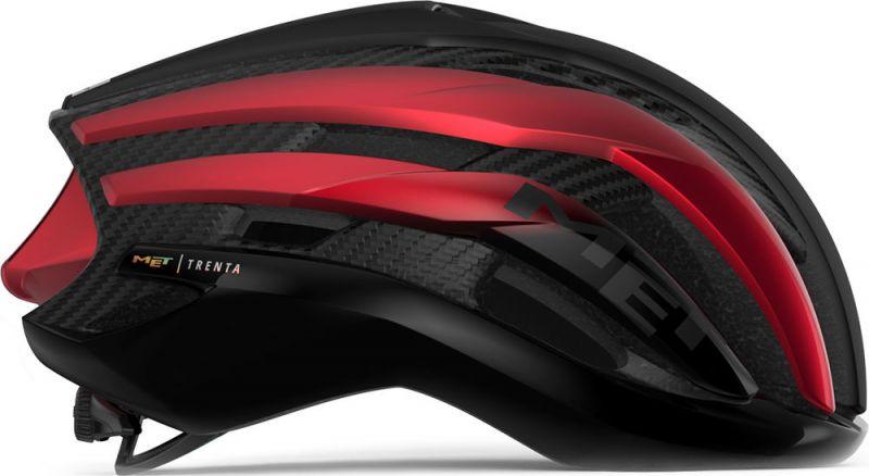 MET Trenta 3K Carbon MIPS Road Cycling Helmet (Black/Red Metallic/Matt Glossy) - BUMSONTHESADDLE