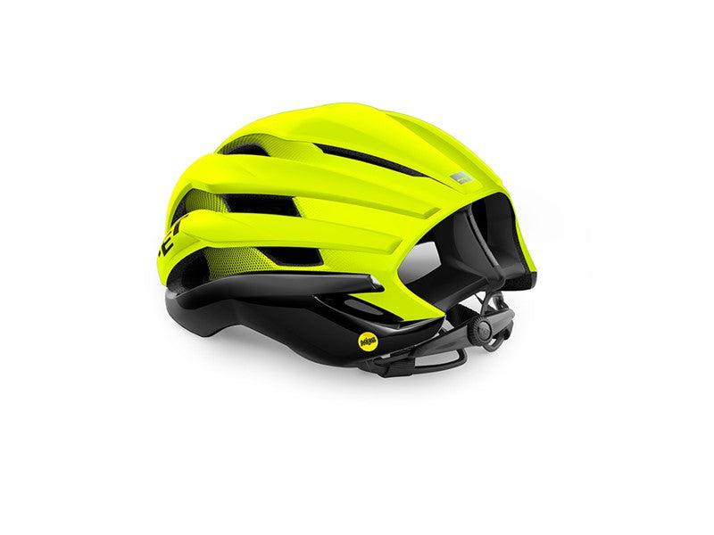 MET Trenta CE MIPS Road Cycling Helmet (Black Fluo Yellow/Matt Glossy) - BUMSONTHESADDLE