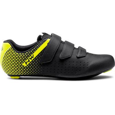 Northwave Core 2 Road Cycling Shoes (Black/Yellow Fluo) - BUMSONTHESADDLE
