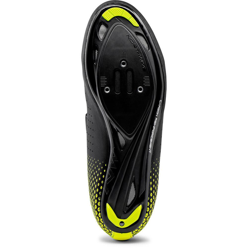 Northwave Core 2 Road Cycling Shoes (Black/Yellow Fluo) - BUMSONTHESADDLE