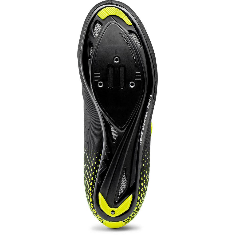 Northwave Core Plus 2 Road Cycling Shoes (Black/Yellow Fluo) - BUMSONTHESADDLE