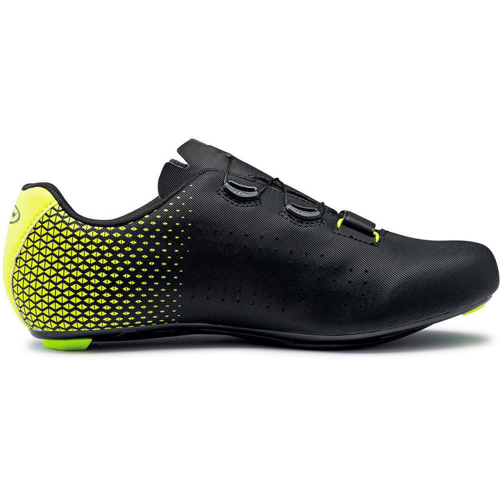 Northwave Core Plus 2 Road Cycling Shoes (Black/Yellow Fluo) - BUMSONTHESADDLE