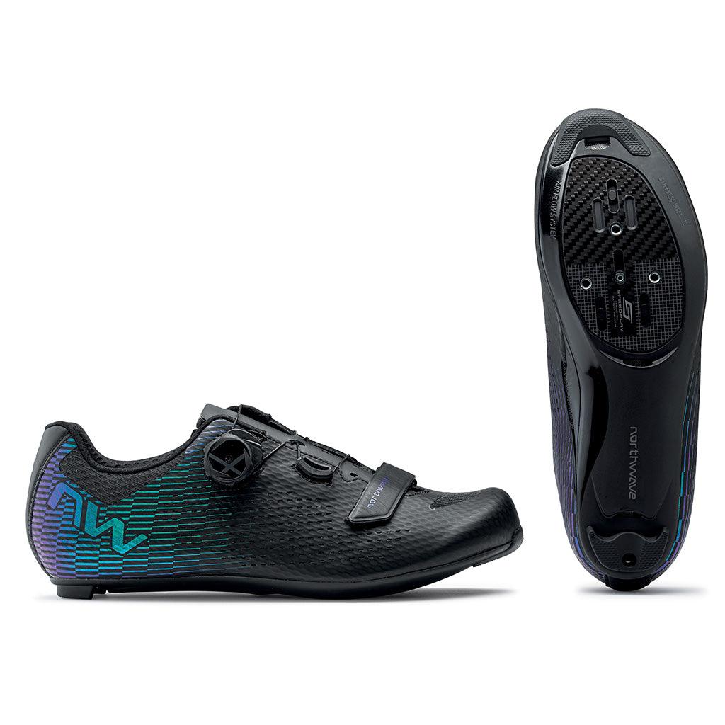 Northwave Storm Carbon 2 Road Cycling Shoes (Black/Iridescen) - BUMSONTHESADDLE