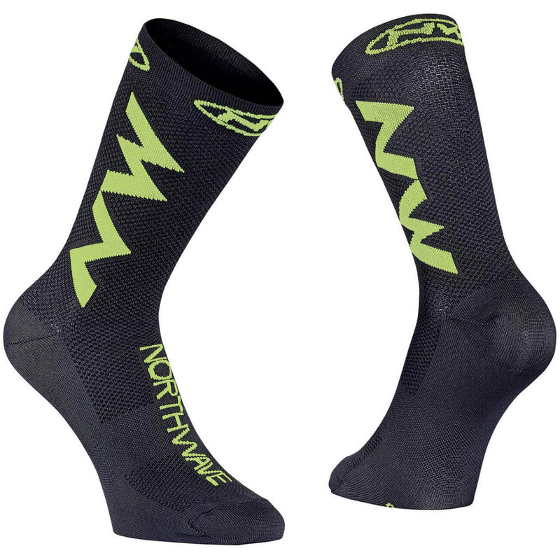 Northwave Extreme Air Unisex Cycling Socks (Black/Yellow Fluo)