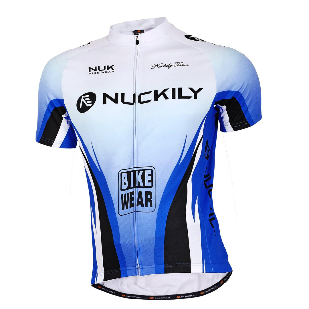 nuckily fahrradbekleidung Nuckily MA002 Mens Cycling Jersey (White/Blue)