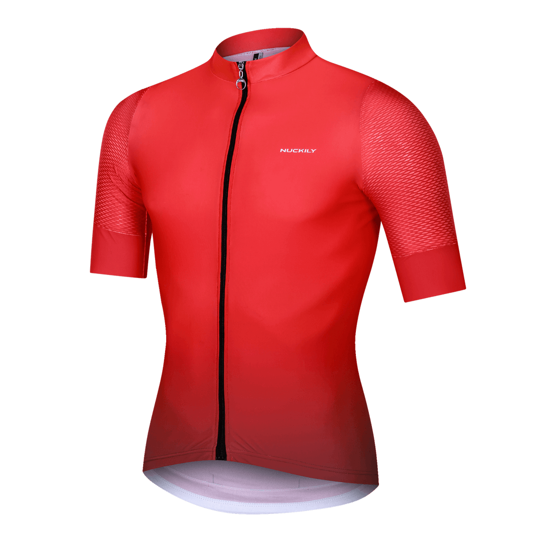 Nuckily MG054 SS Mens Cycling Jersey (White/Black/Red)