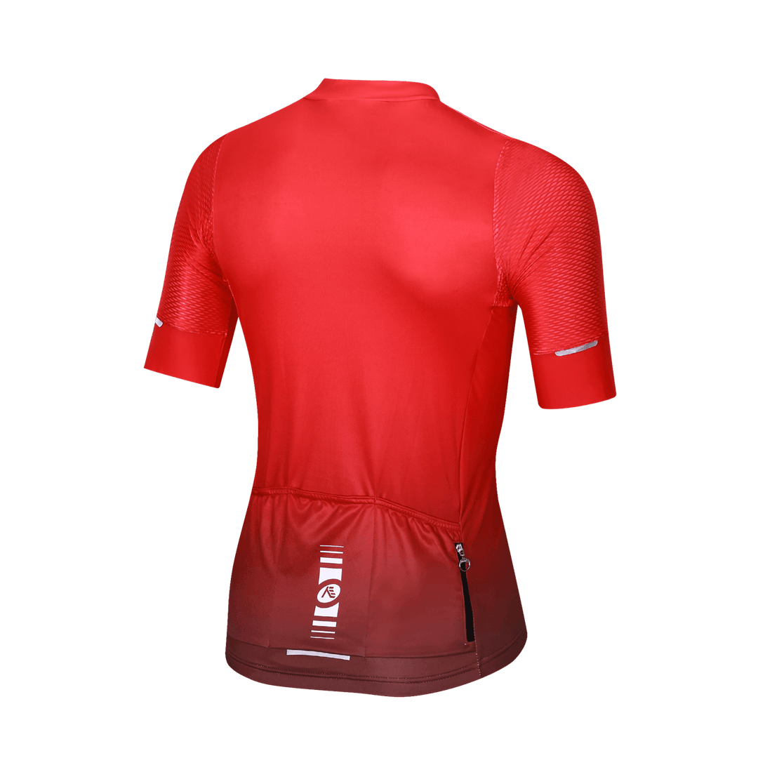 Nuckily MG054 SS Mens Cycling Jersey (White/Black/Red) - BUMSONTHESADDLE