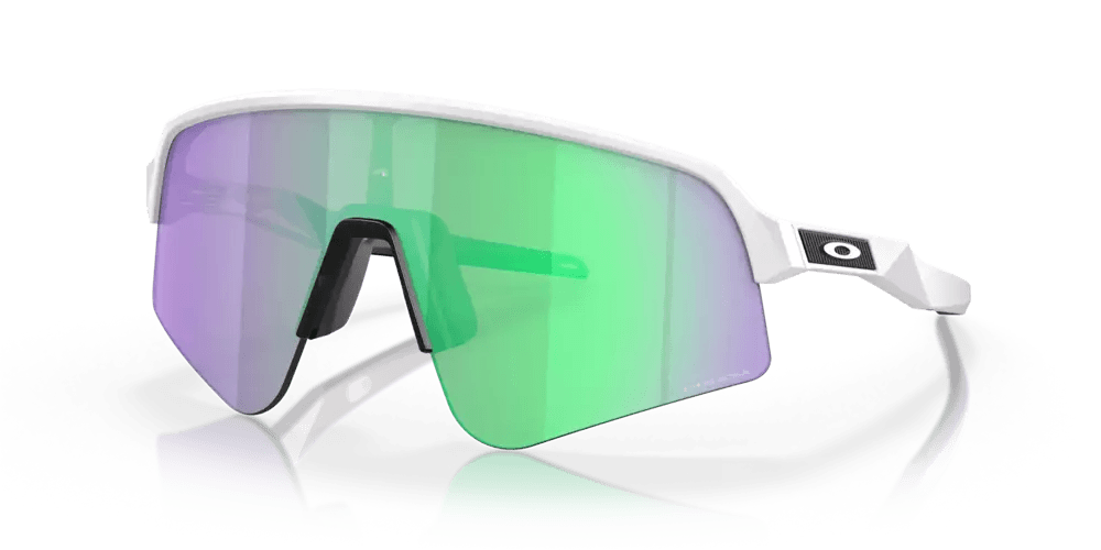 Oakley Sutro Lite Sweep Sport Sunglasses (Prizm Road Jade/Matte White) - BUMSONTHESADDLE