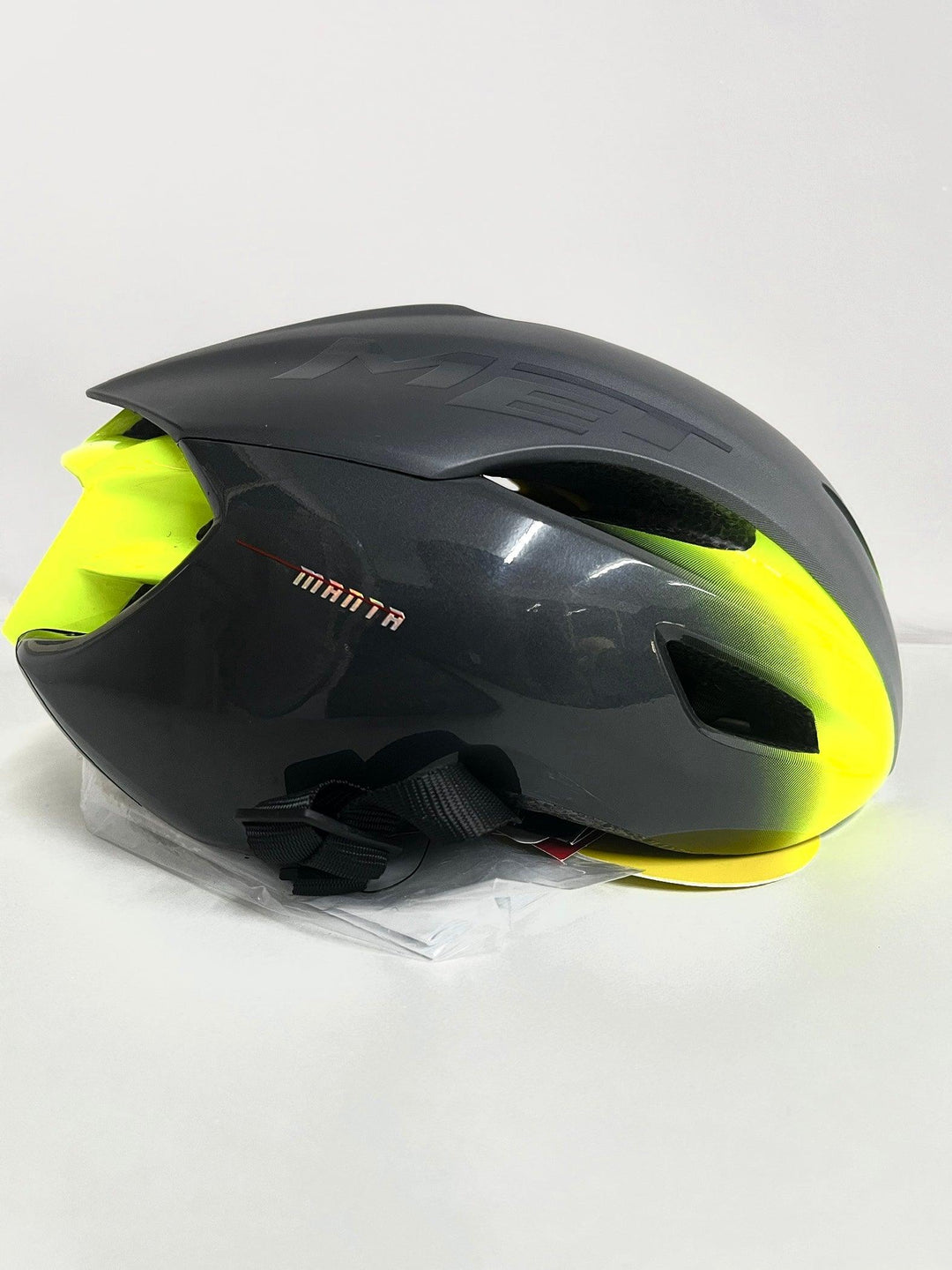 [Open Box] MET Manta MIPS Aero Road Cycling Helmet (Gray/Fluo Yellow/Matt Glossy) - BUMSONTHESADDLE